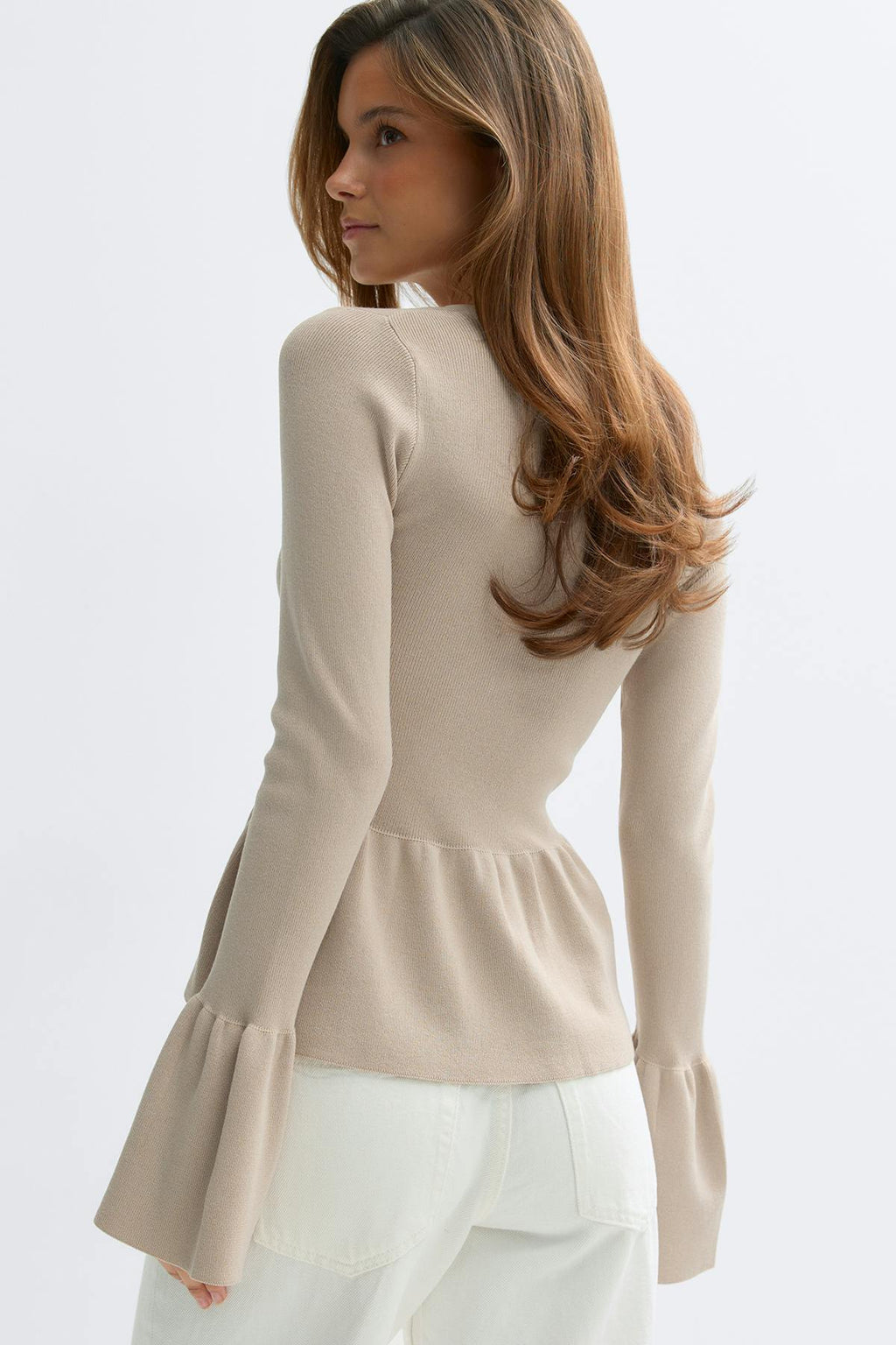Knitted peplum cardigan