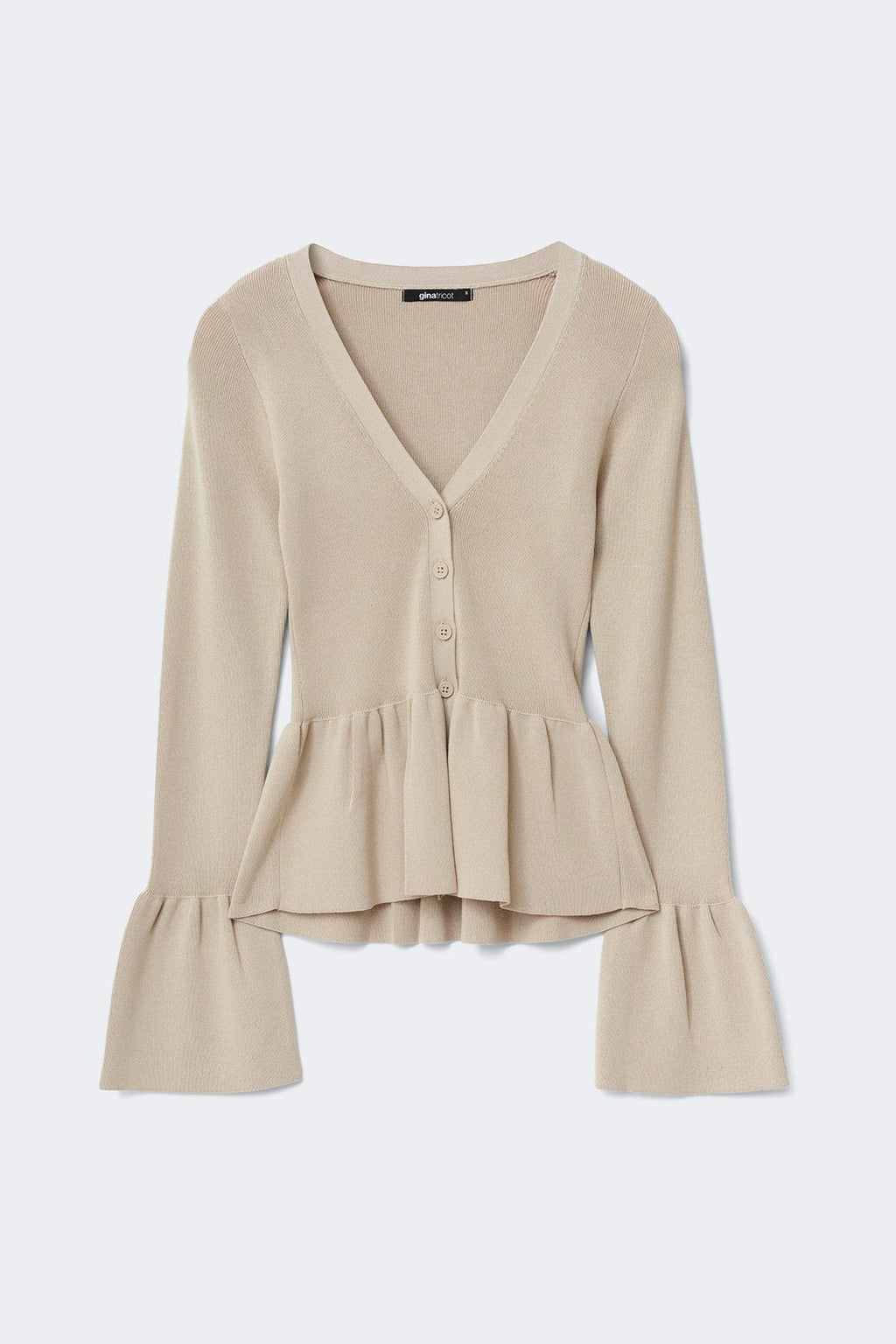 Knitted peplum cardigan
