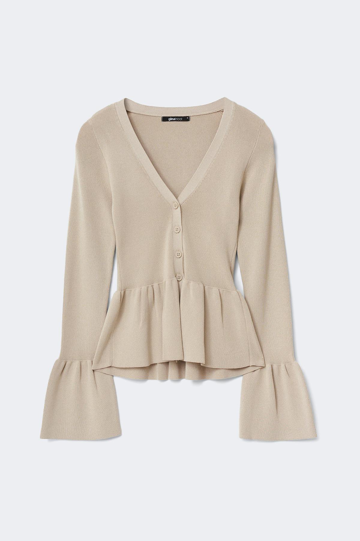 Knitted peplum cardigan