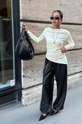 Asymmetric long sleeve top