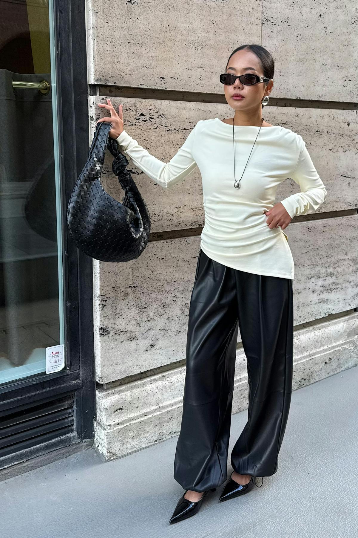 Asymmetric long sleeve top