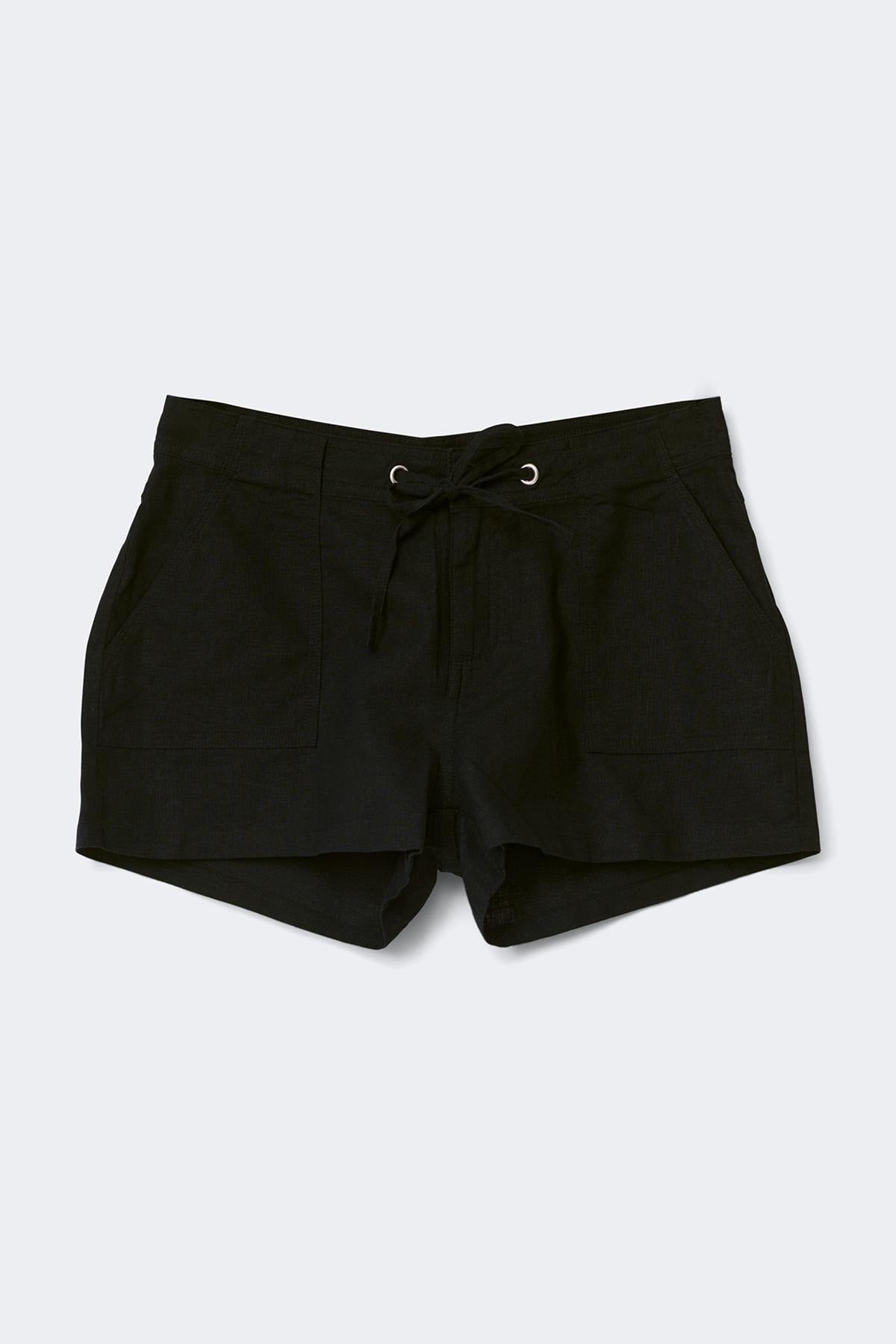 Linen blend mini cargo shorts