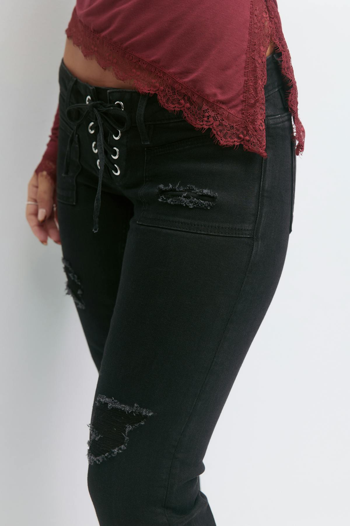 14+ pleated tie jeans tall