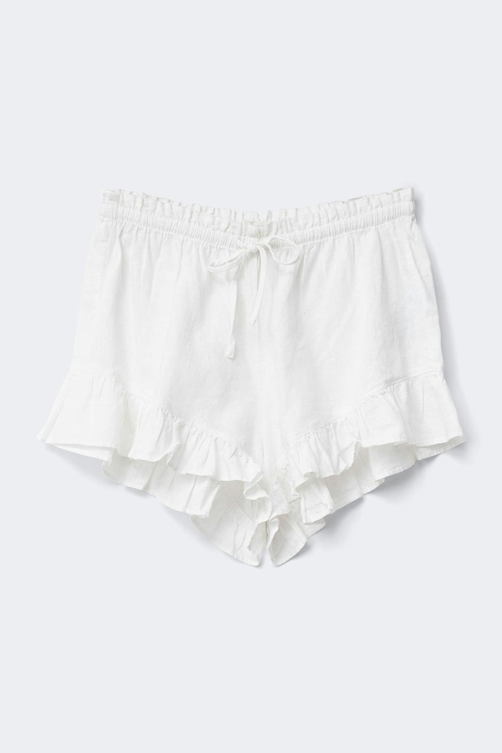 Linen blend frill shorts