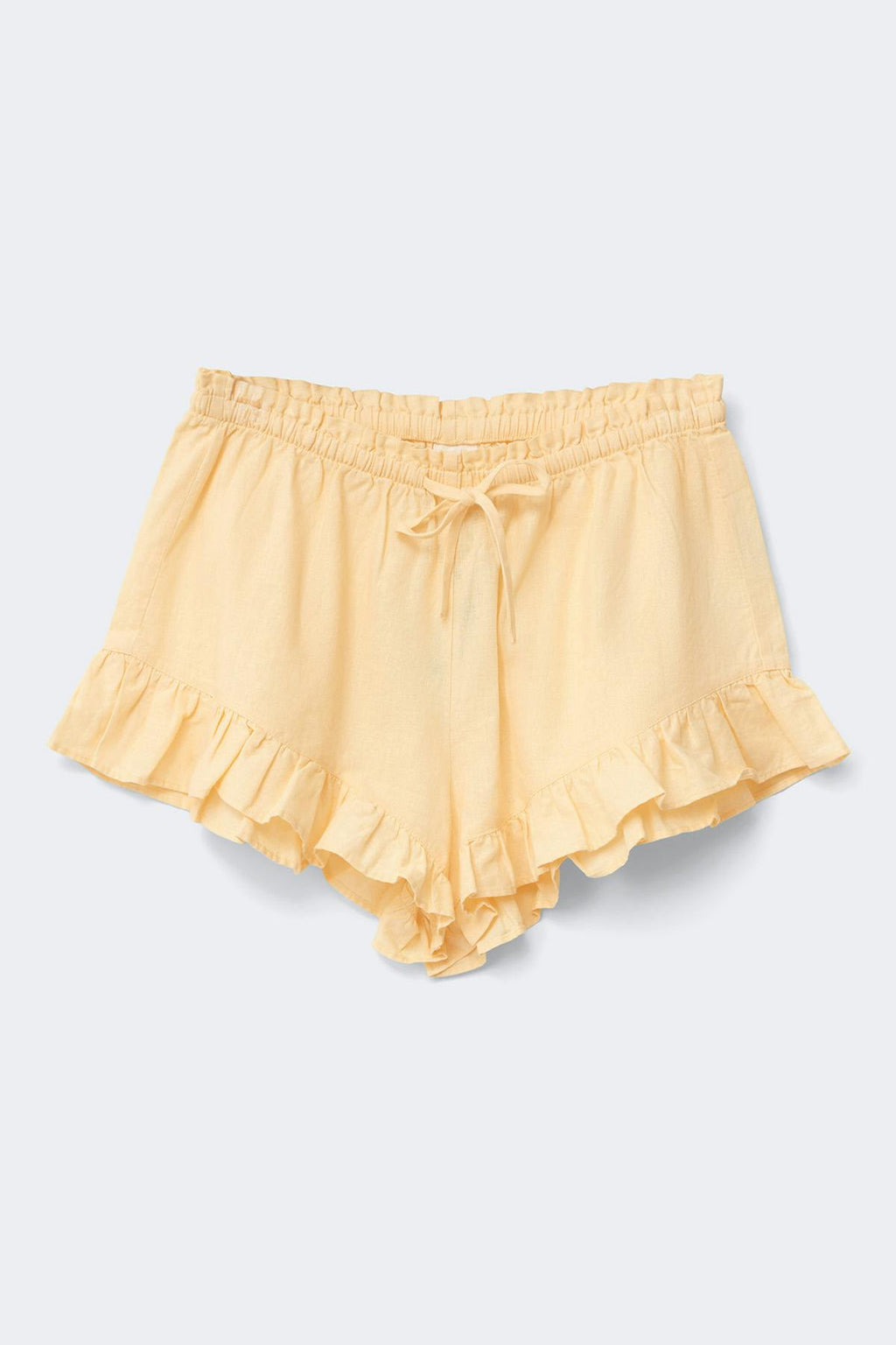 Linen blend frill shorts