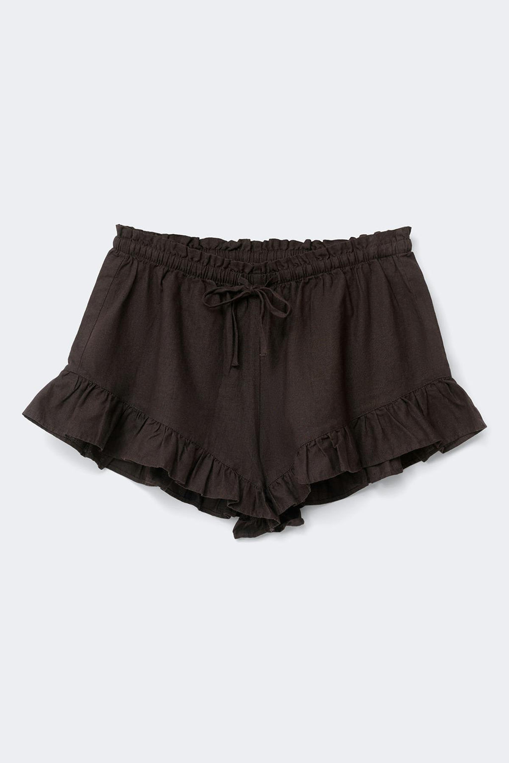 Linen blend frill shorts