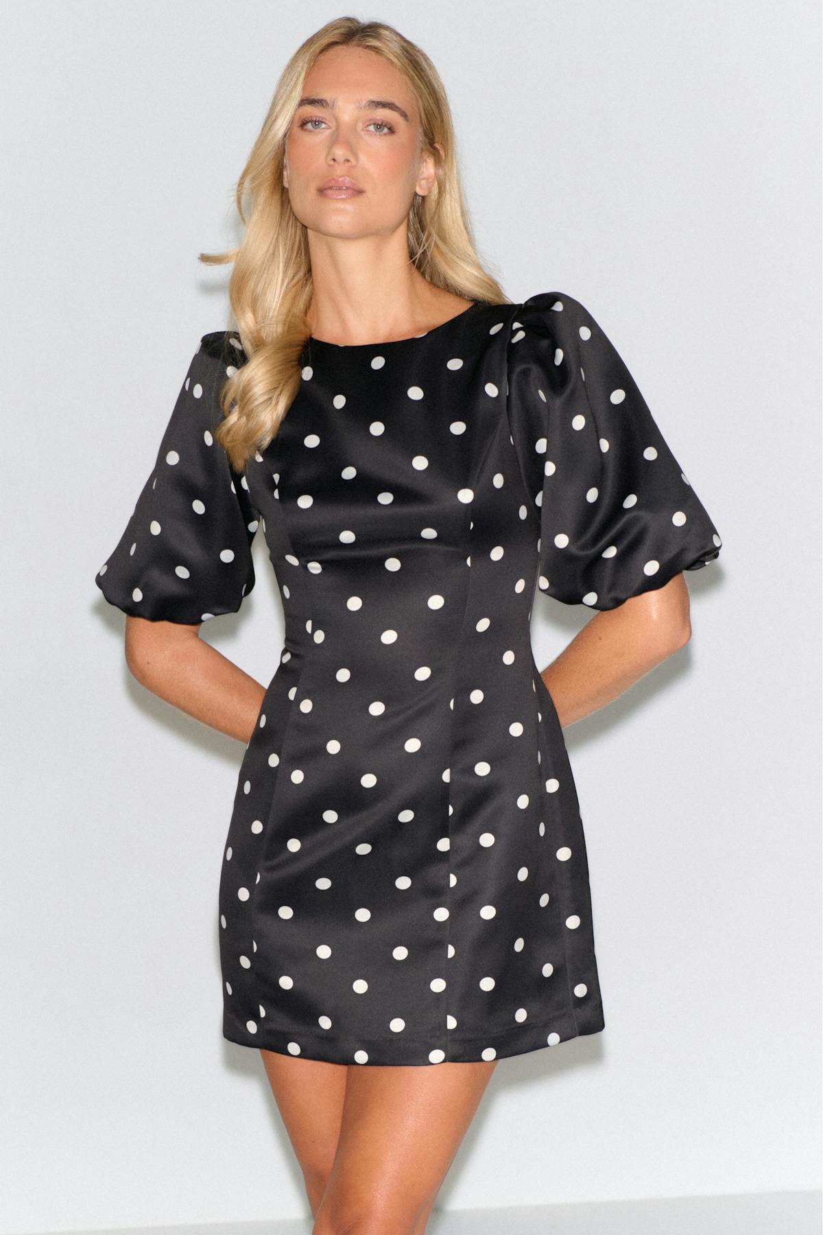 Puff sleeve mini dress