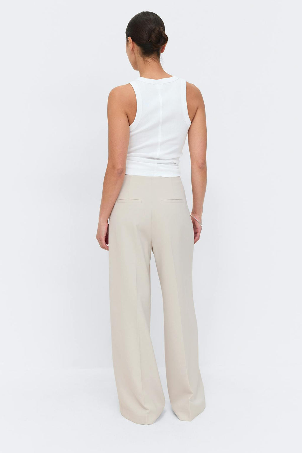 High waist wide trousers
