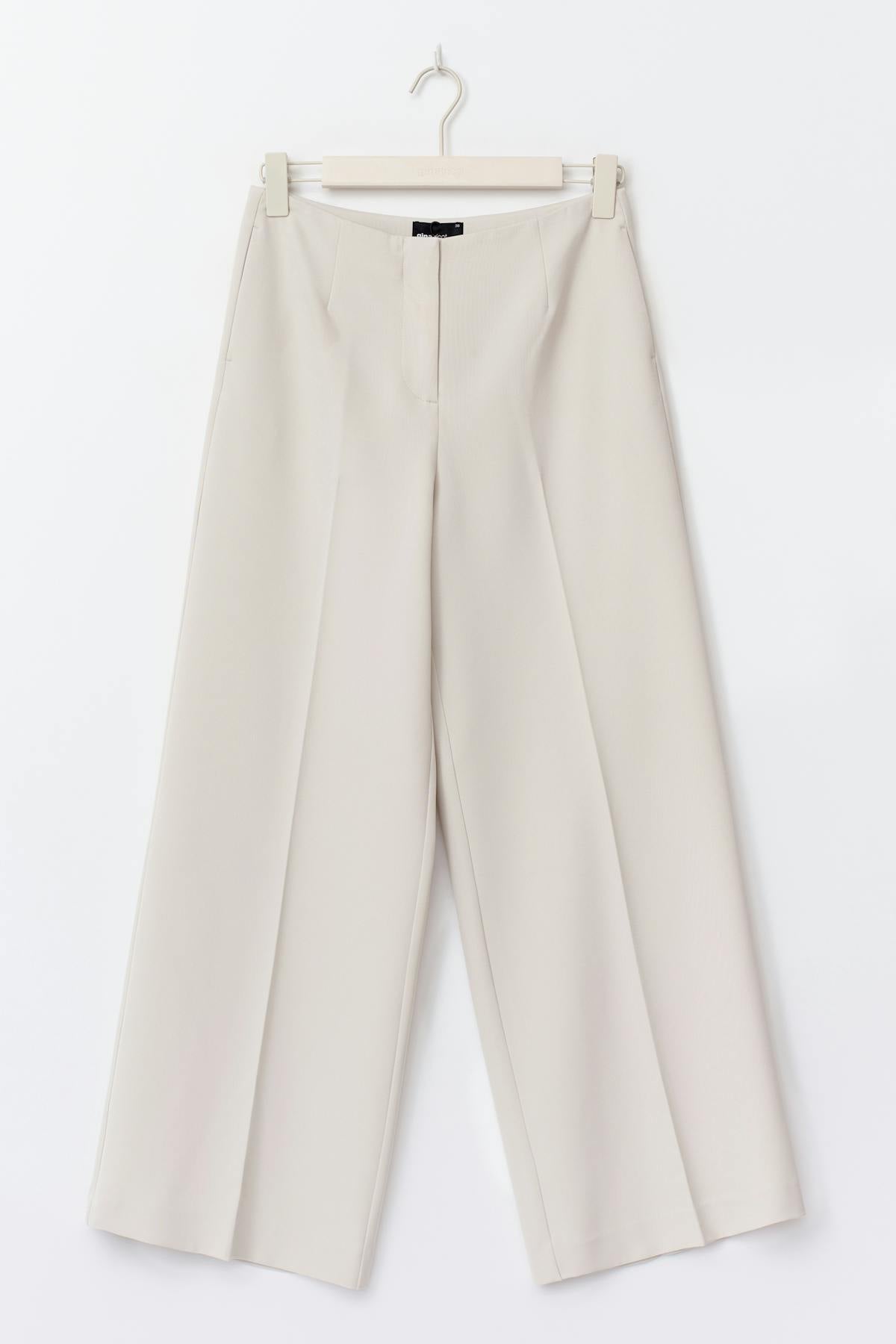 High waist wide trousers