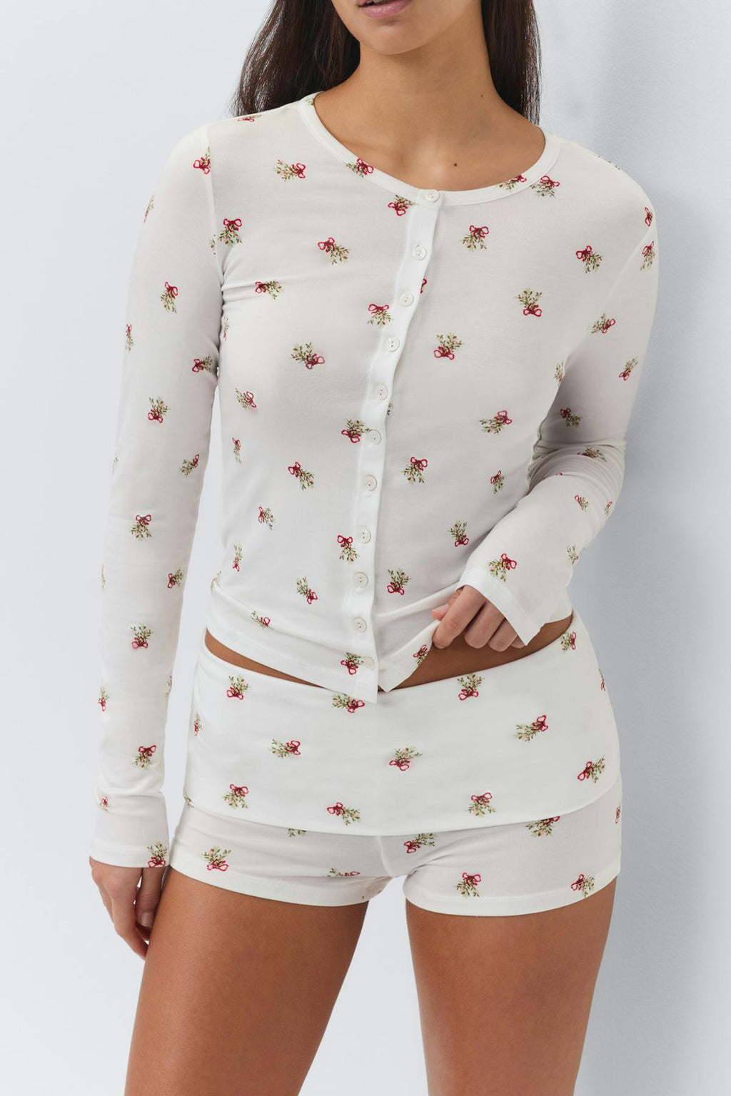 Soft folded loungewear shorts