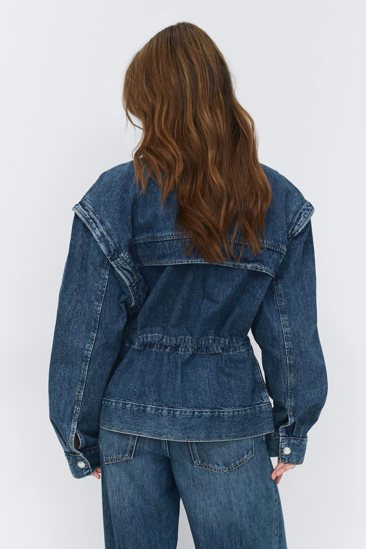 Office cargo denim jacket