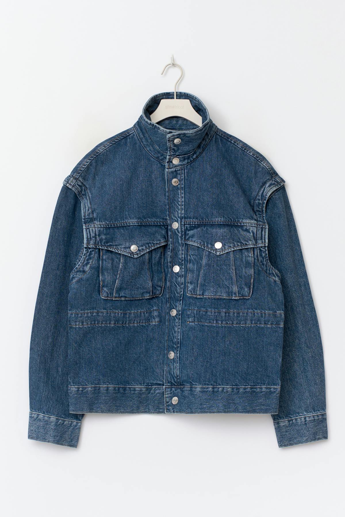 Office cargo denim jacket