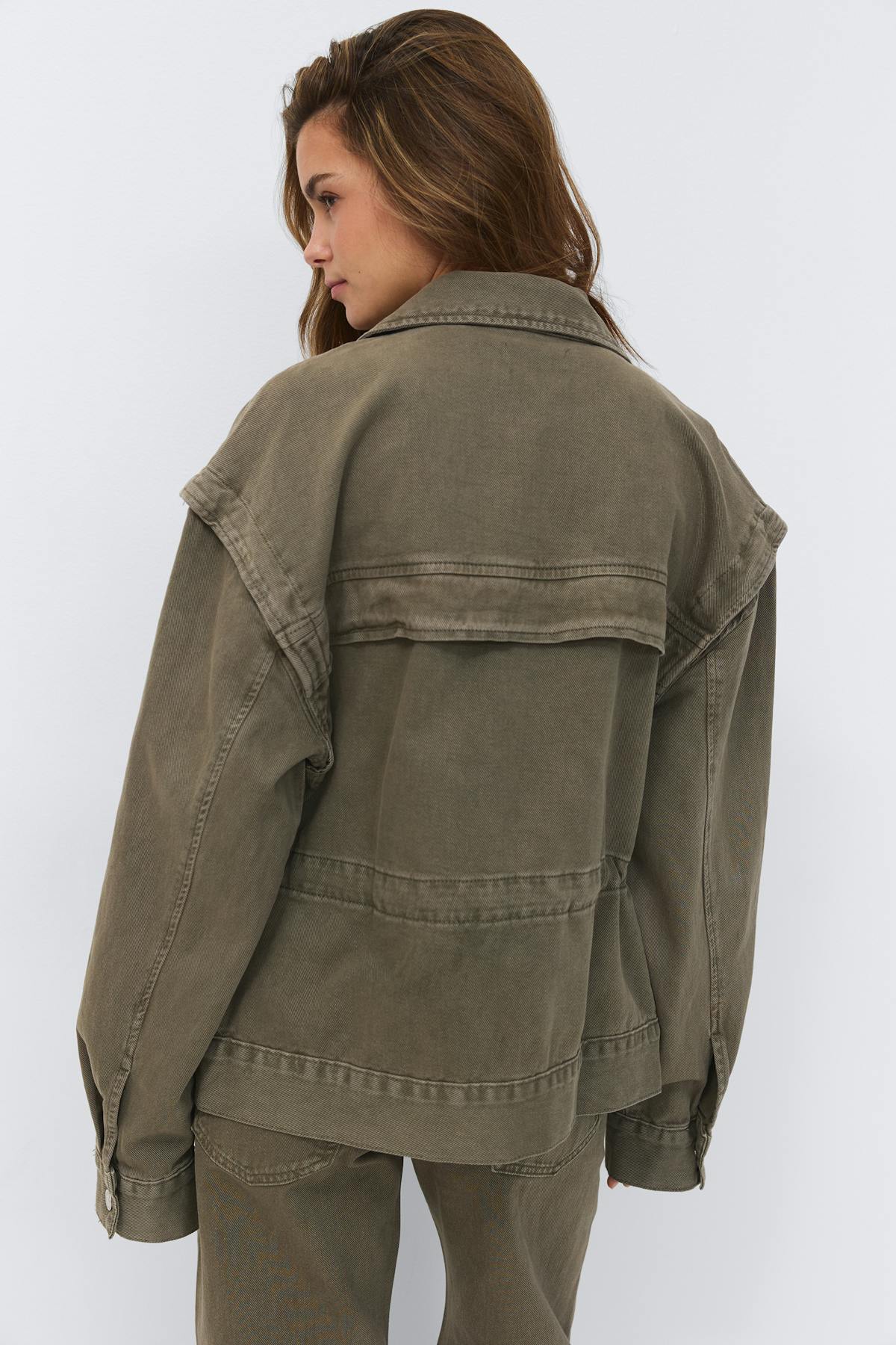 Office cargo denim jacket