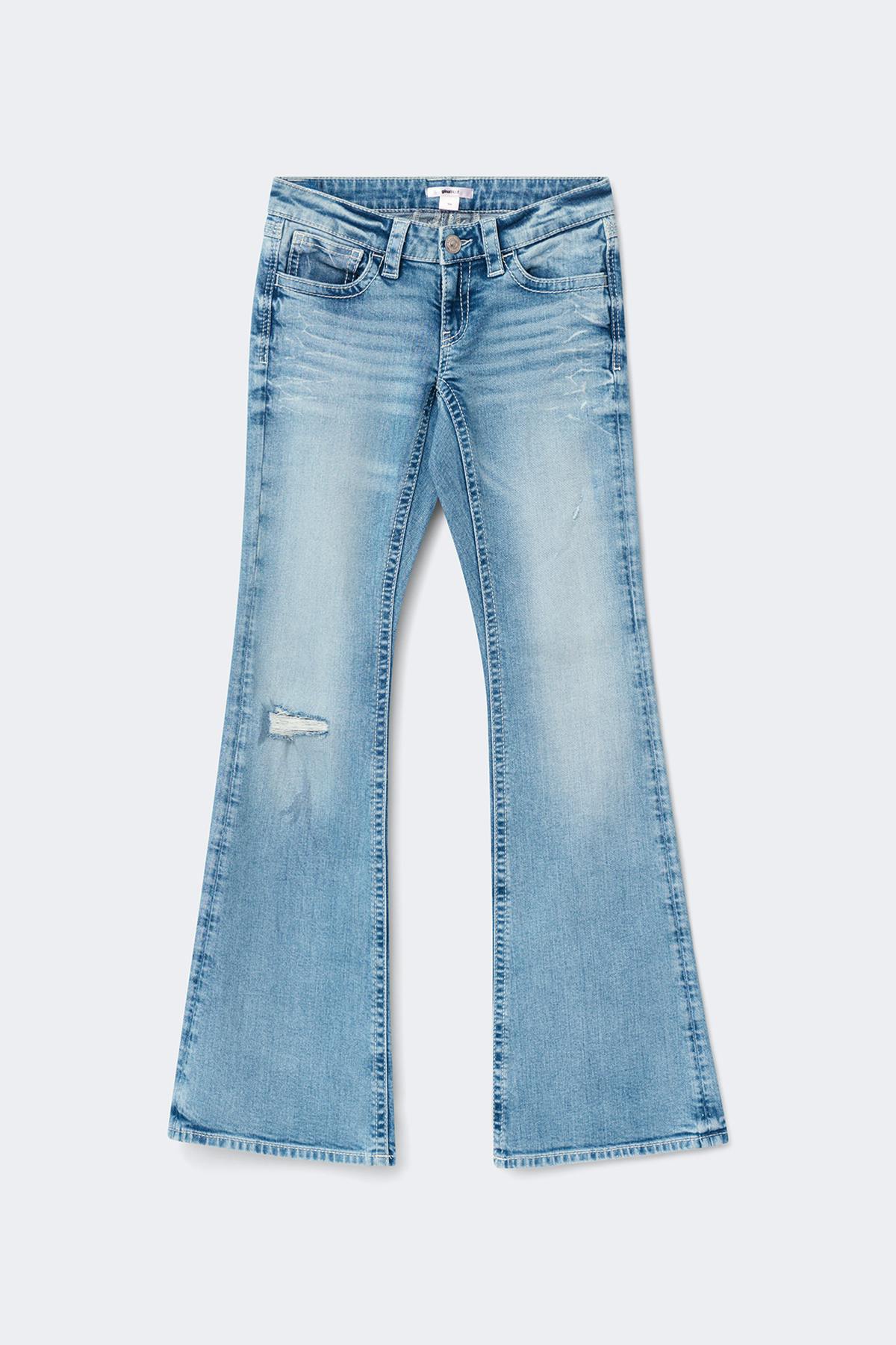 Y one knee destroy jeans tall