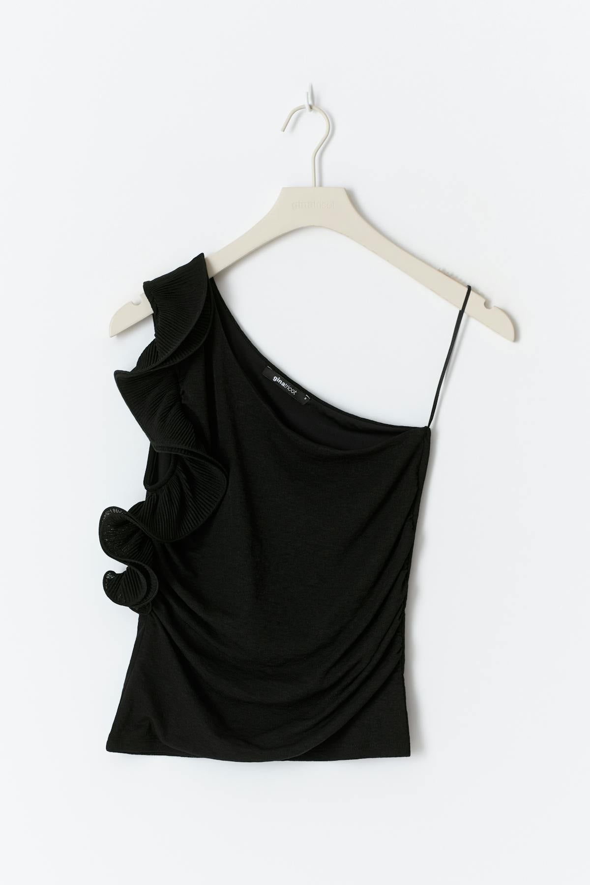 One shoulder ruffle top