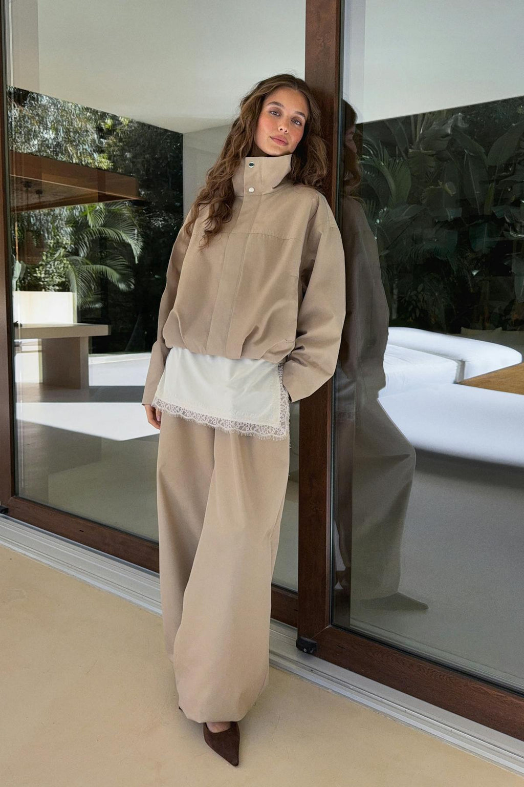 Wide balloon cotton trousers