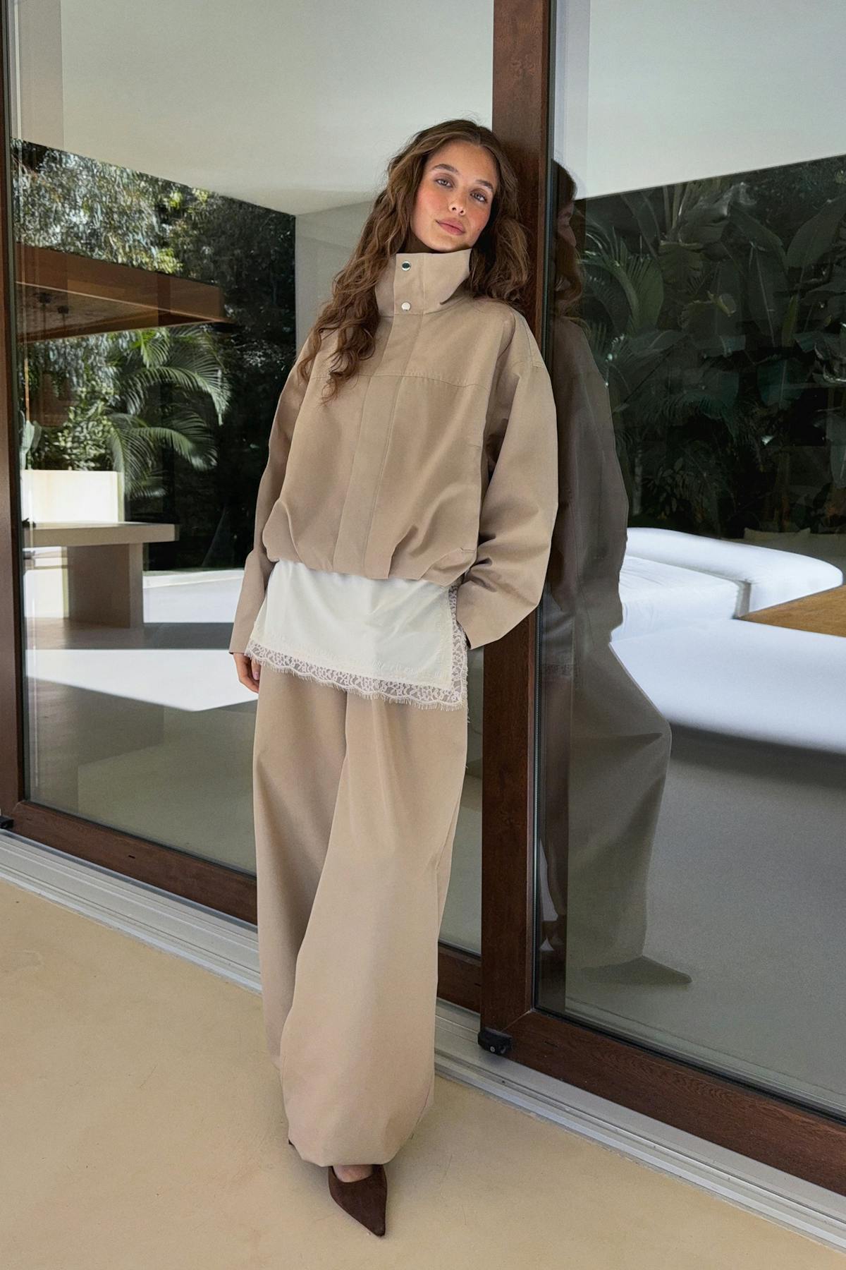 Wide balloon cotton trousers