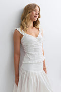 Seersucker frill top