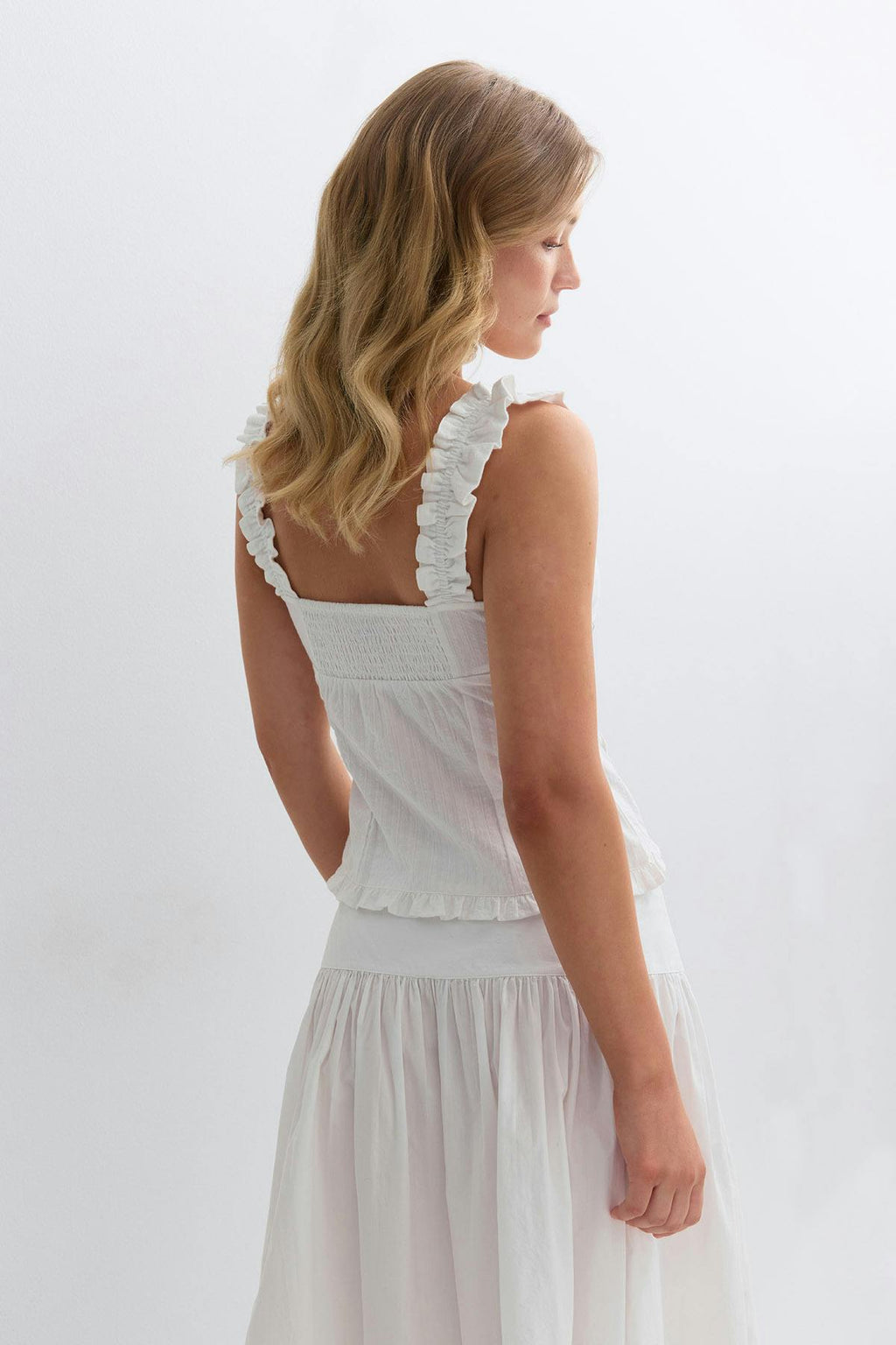 Seersucker frill top