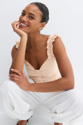Seersucker frill top