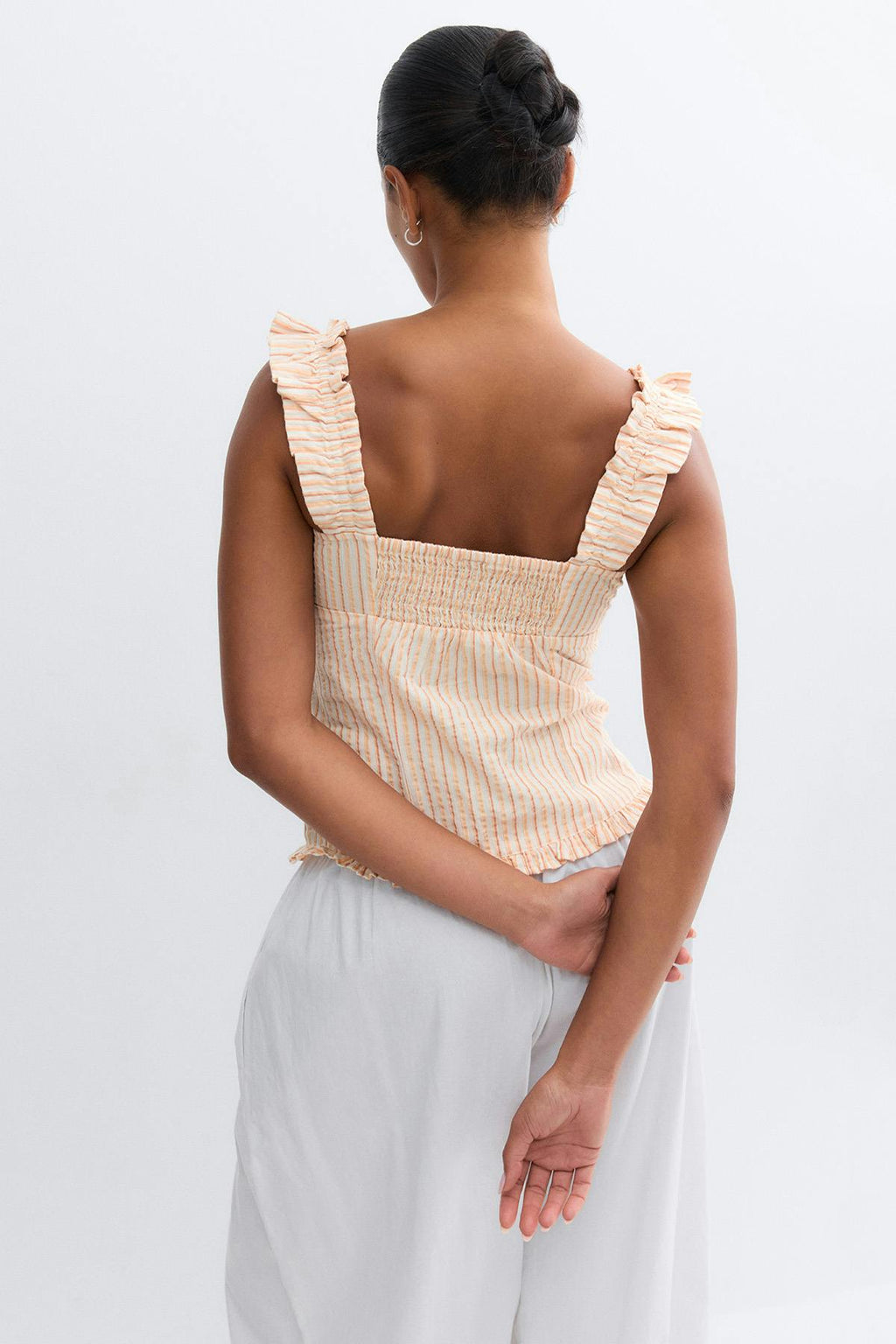 Seersucker frill top