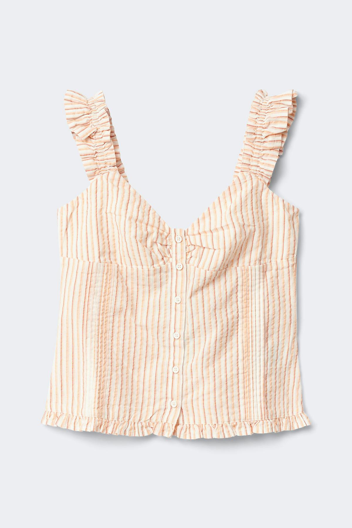 Seersucker frill top