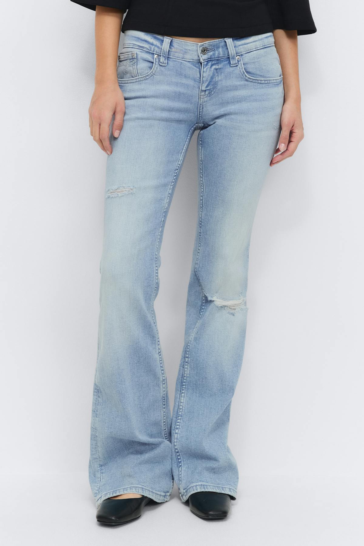 Ultra low bootcut jeans