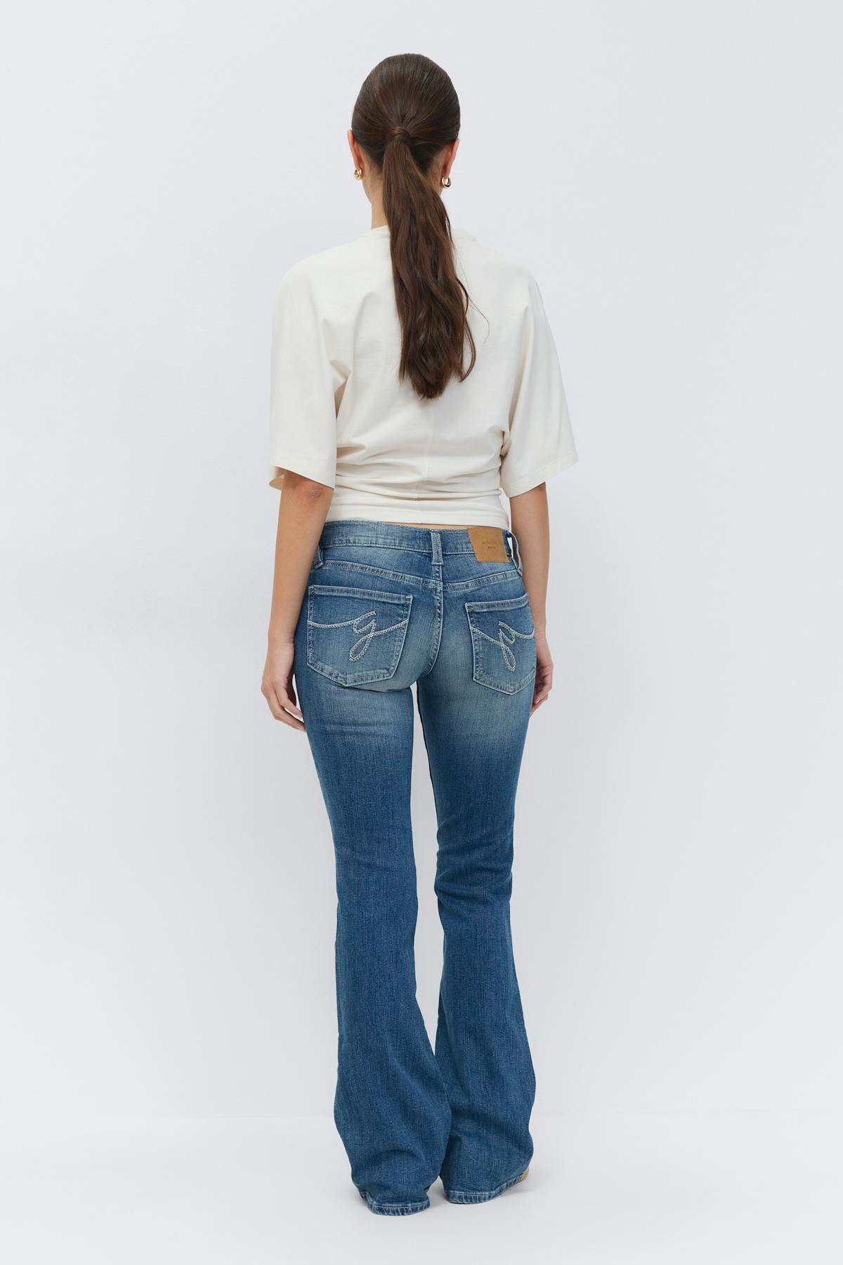 Ultra low bootcut jeans