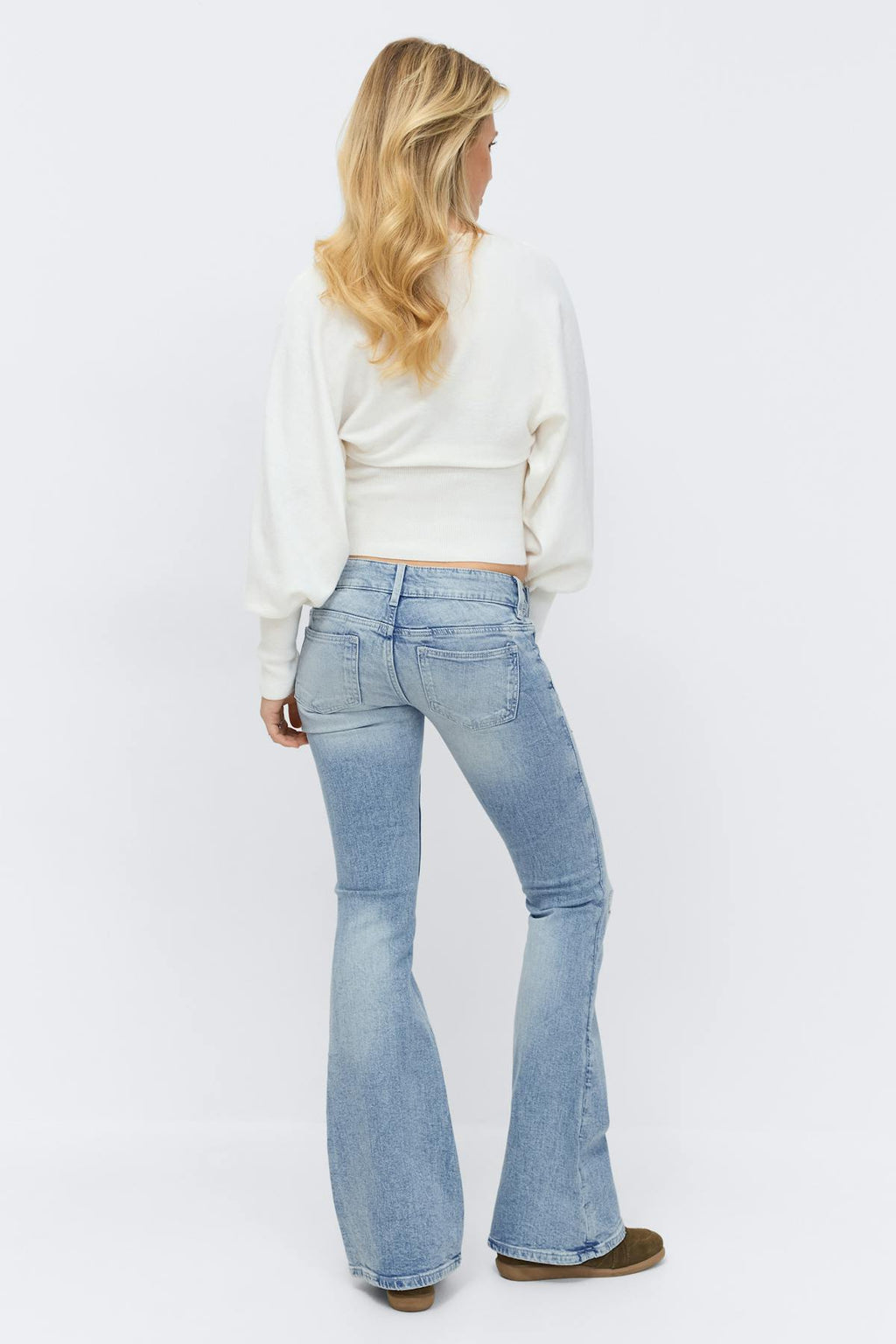 14+ pleated flare jeans