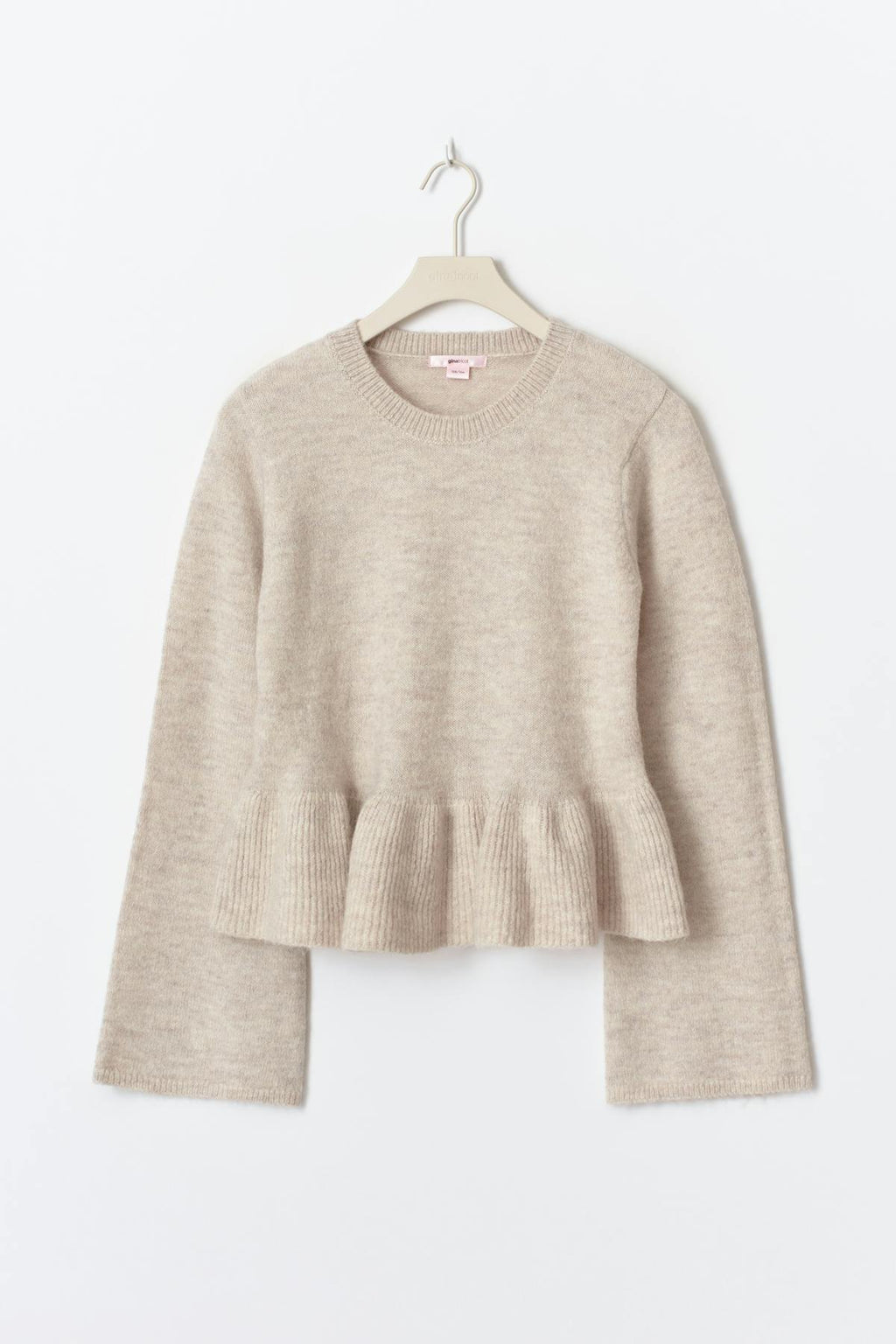 Y knitted peplum sweater