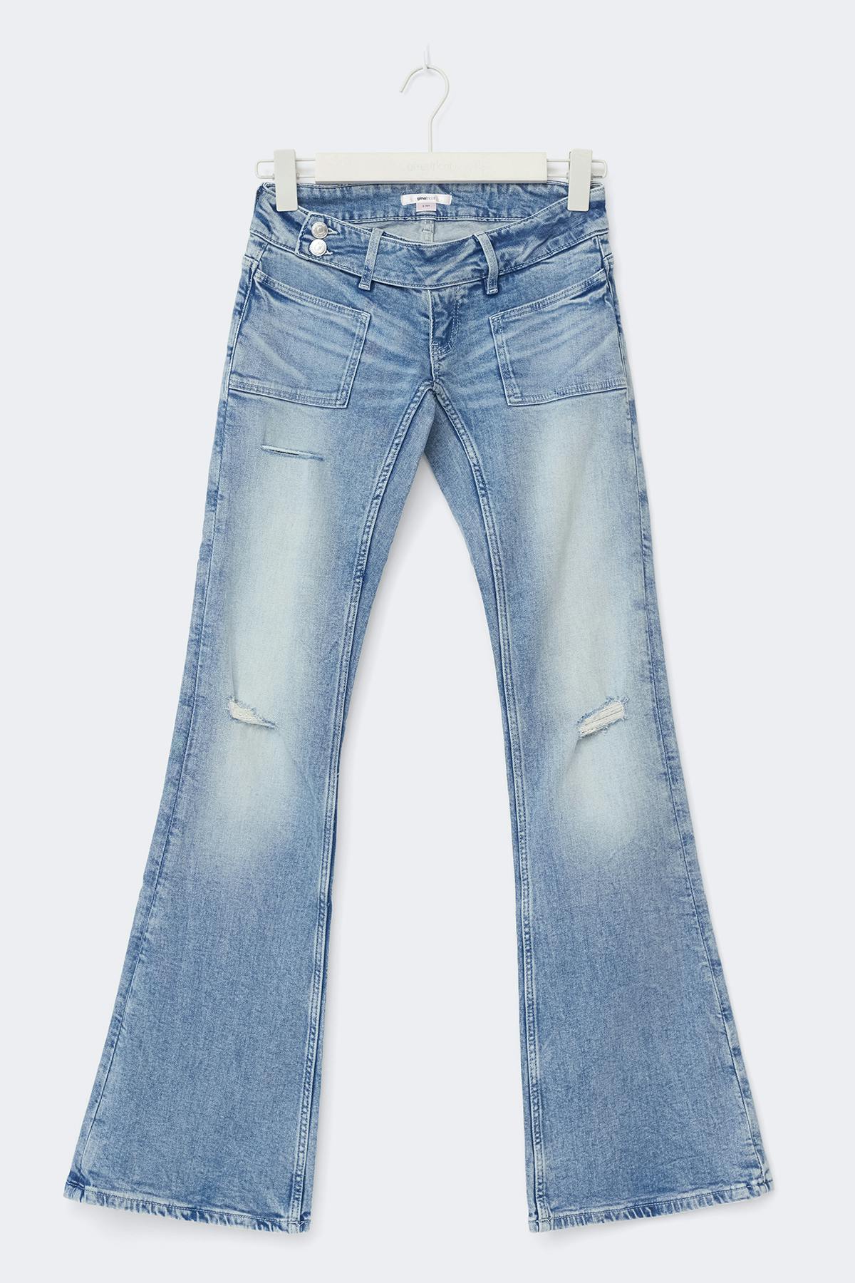 14+ pleated flare jeans tall