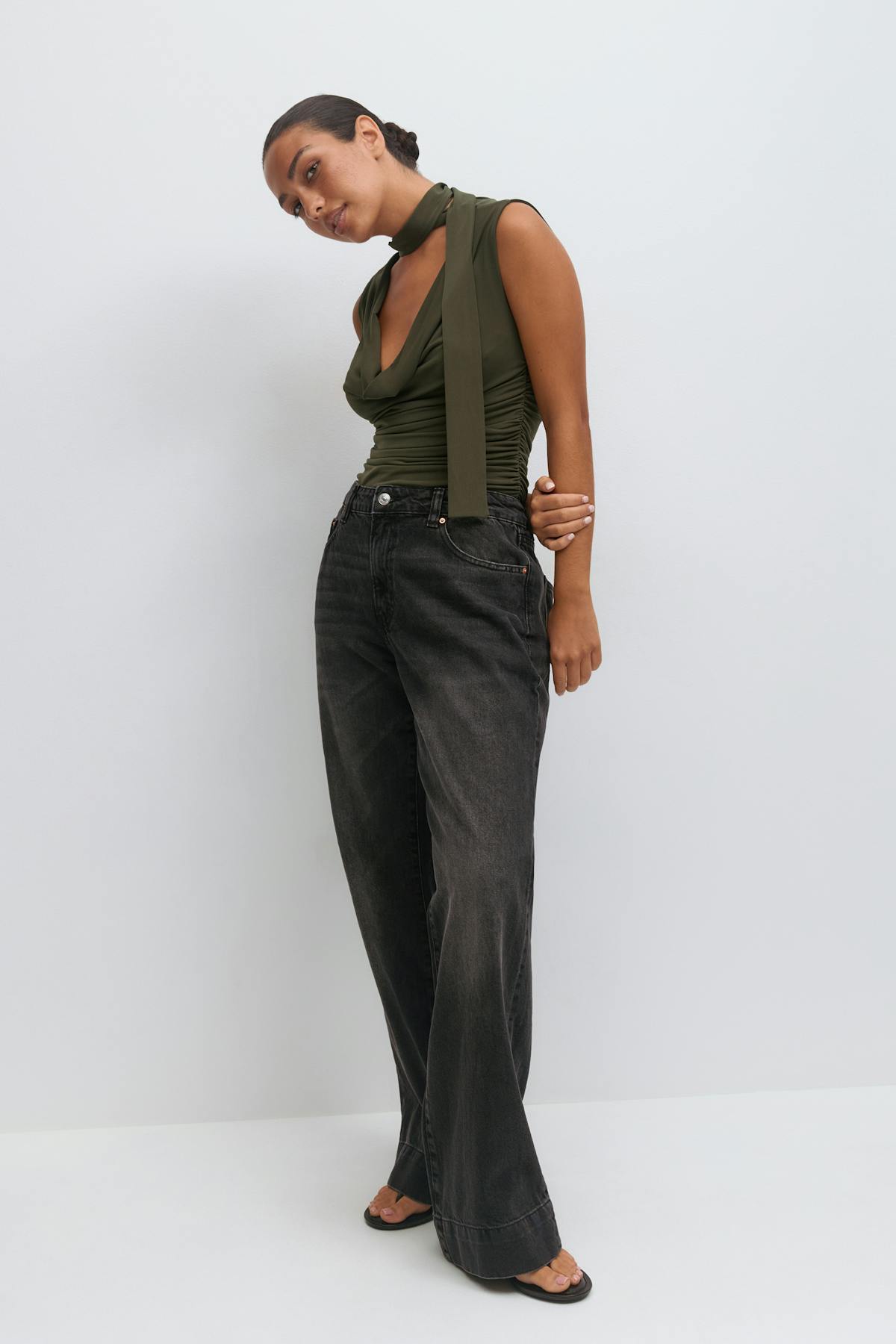 Cowlneck scarf top