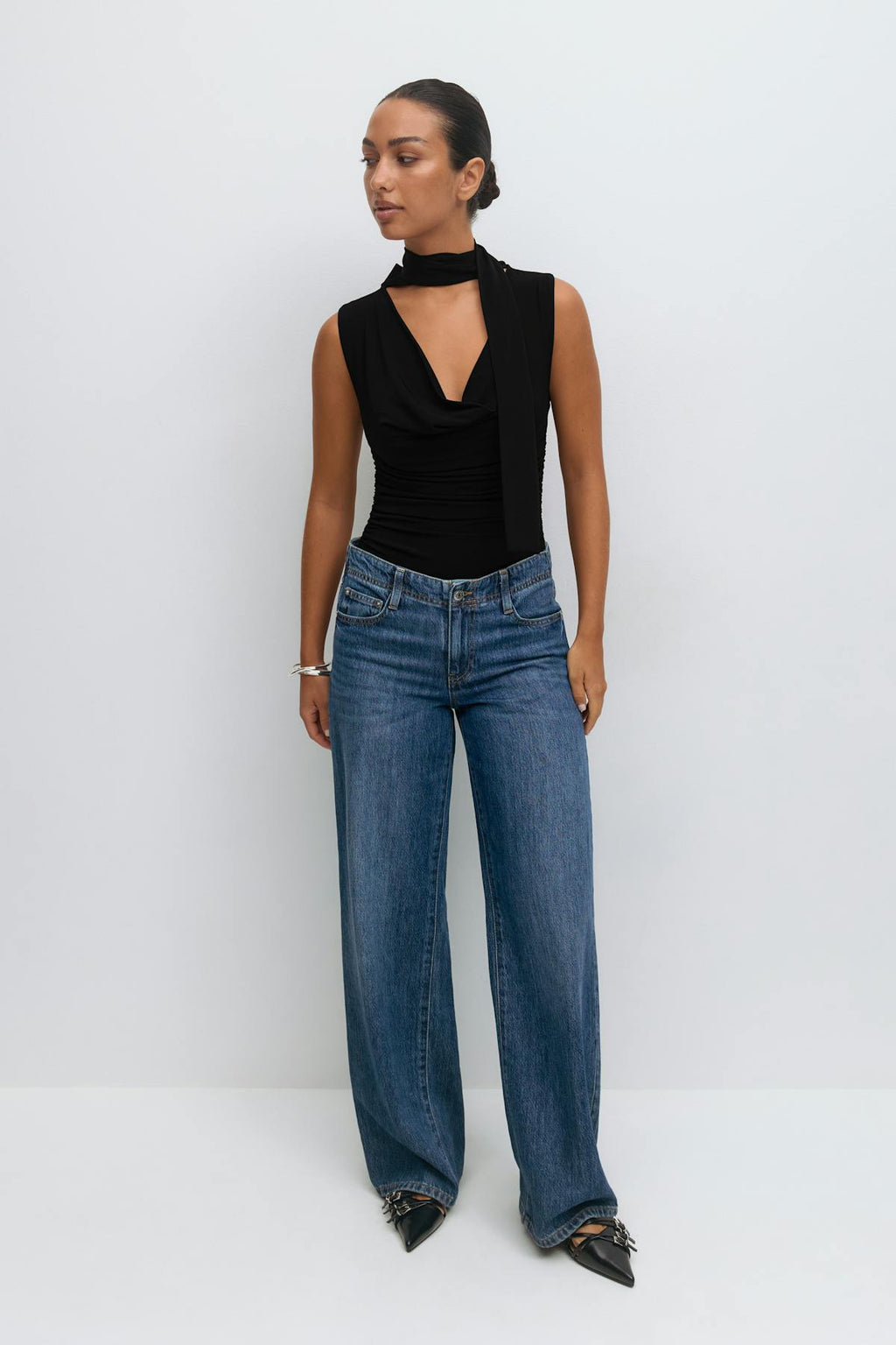 Cowlneck scarf top