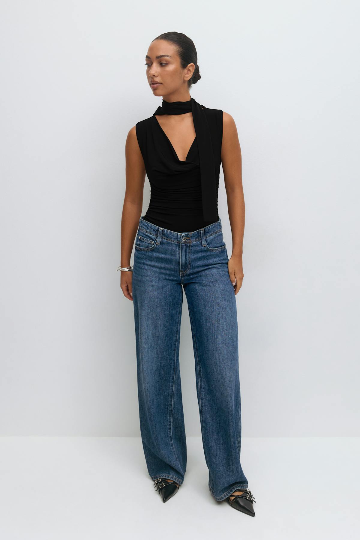 Cowlneck scarf top