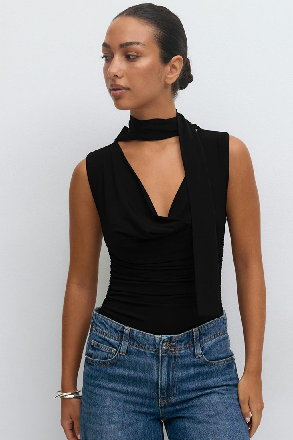 Cowlneck scarf top