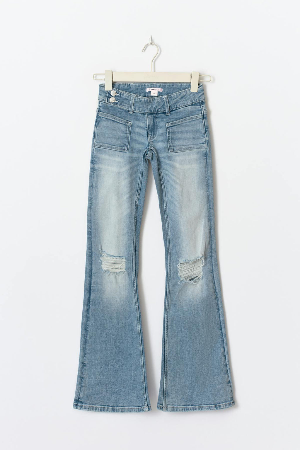 Y pleated flare jeans