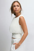Sleeveless chiffon top