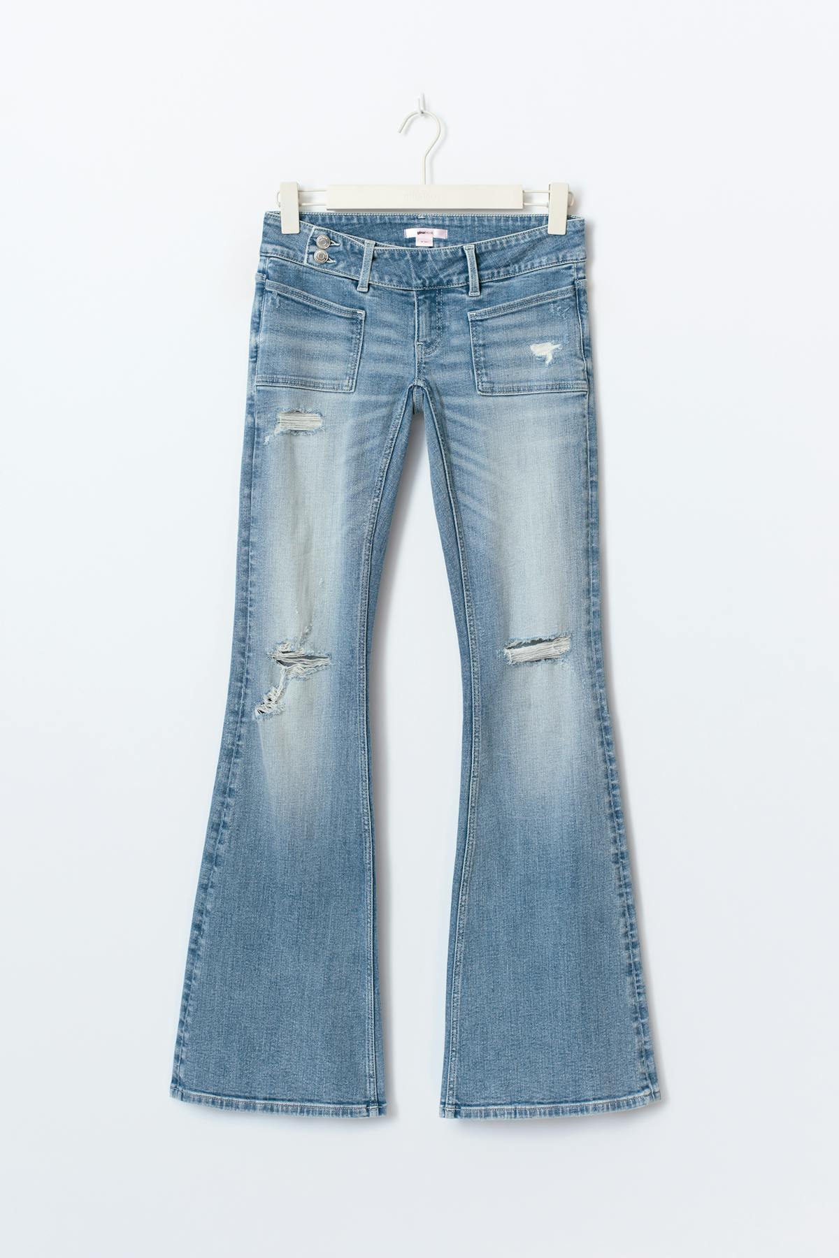 14+ pleated flare jeans