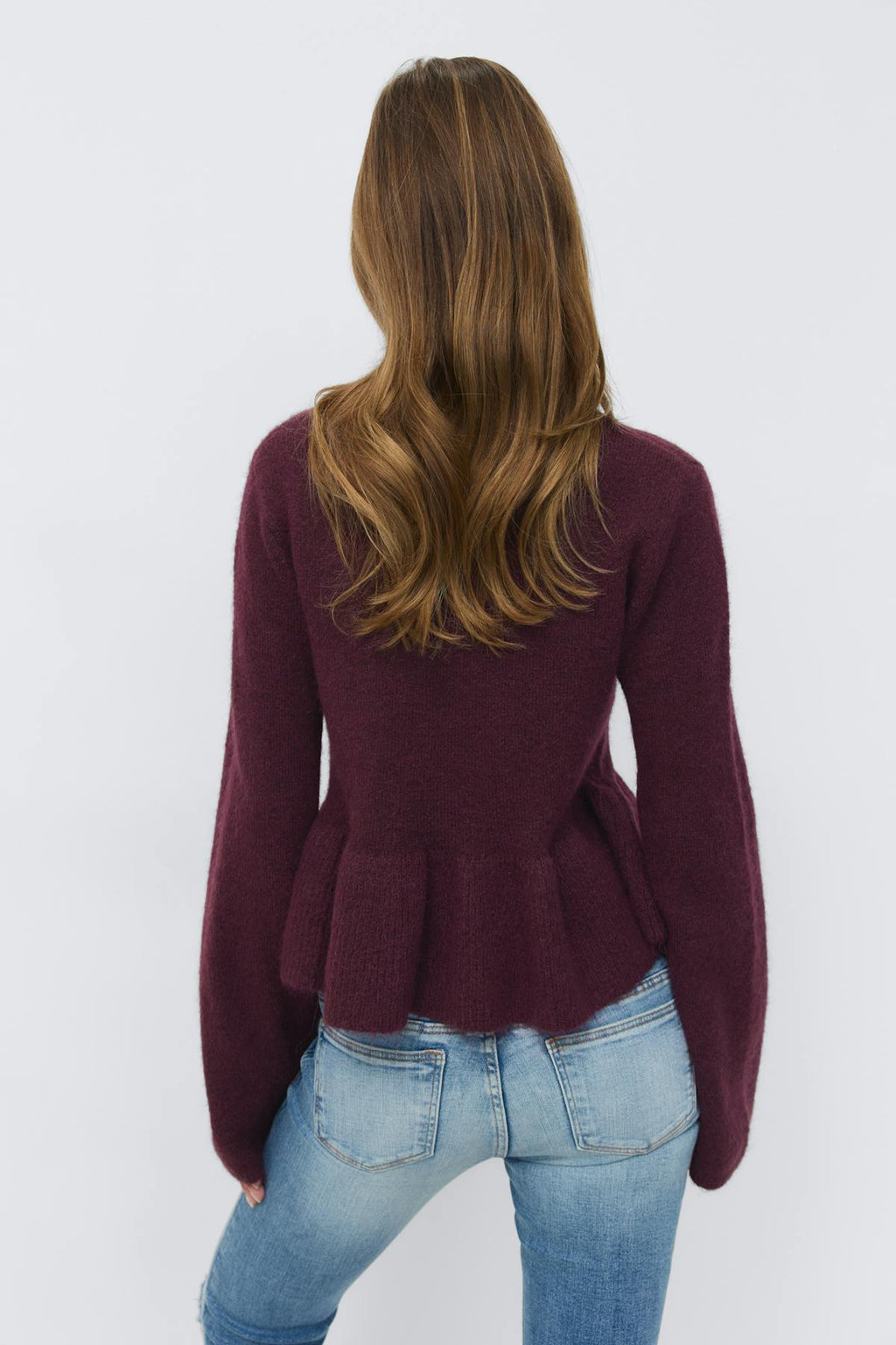 14+ knitted peplum sweater