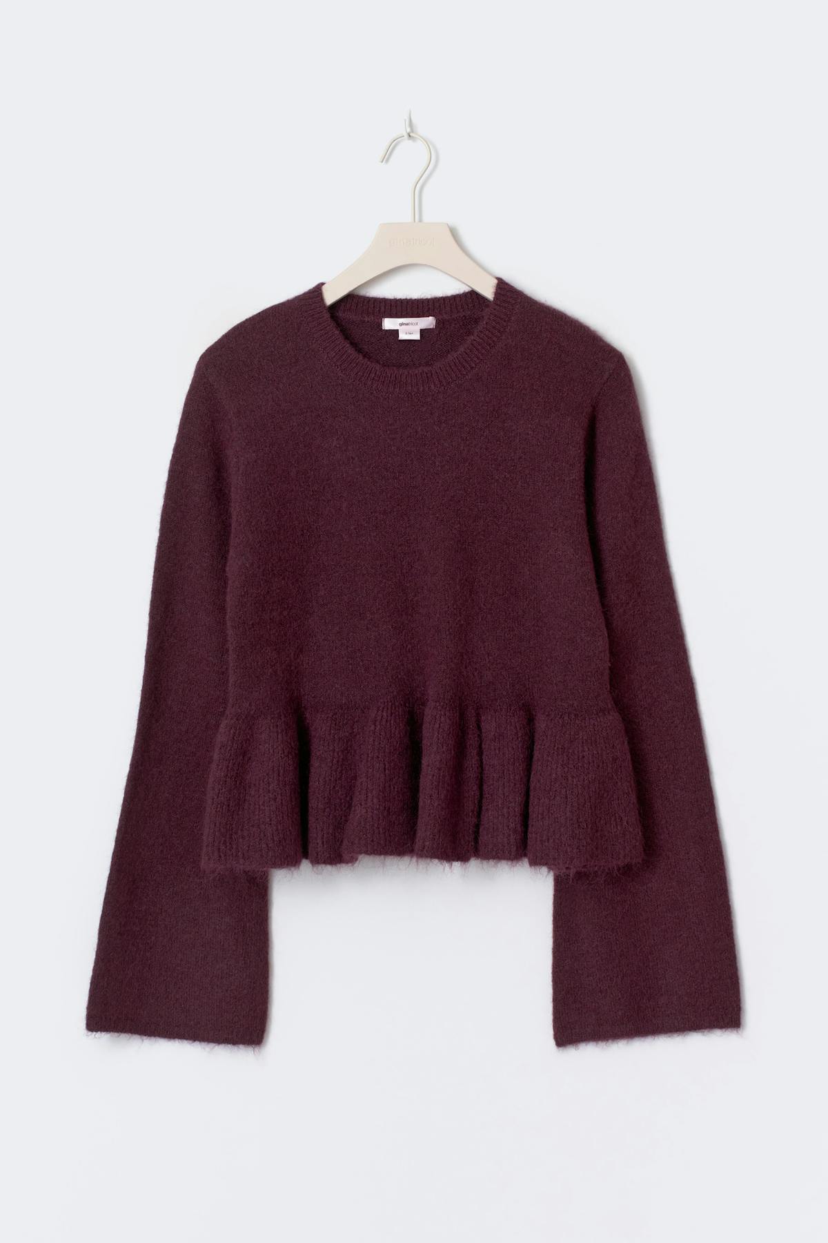 14+ knitted peplum sweater