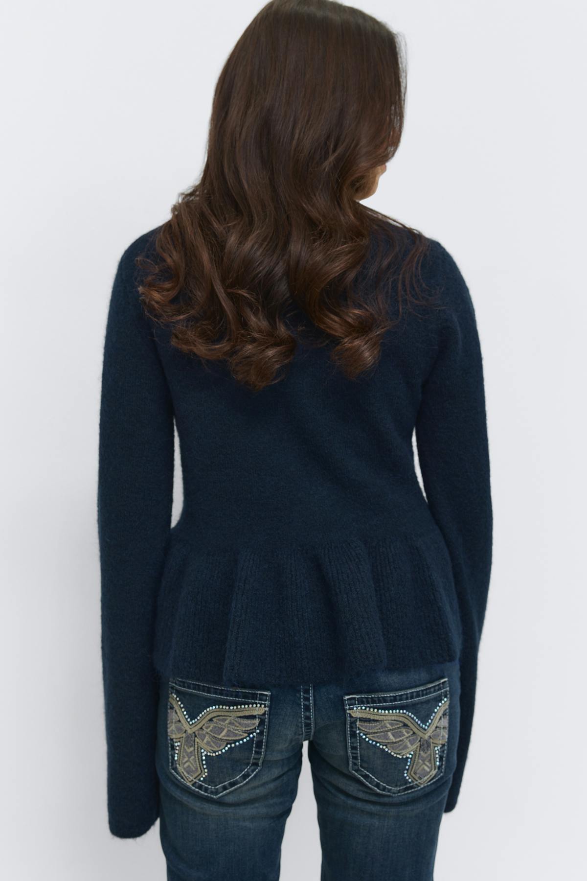 14+ knitted peplum sweater