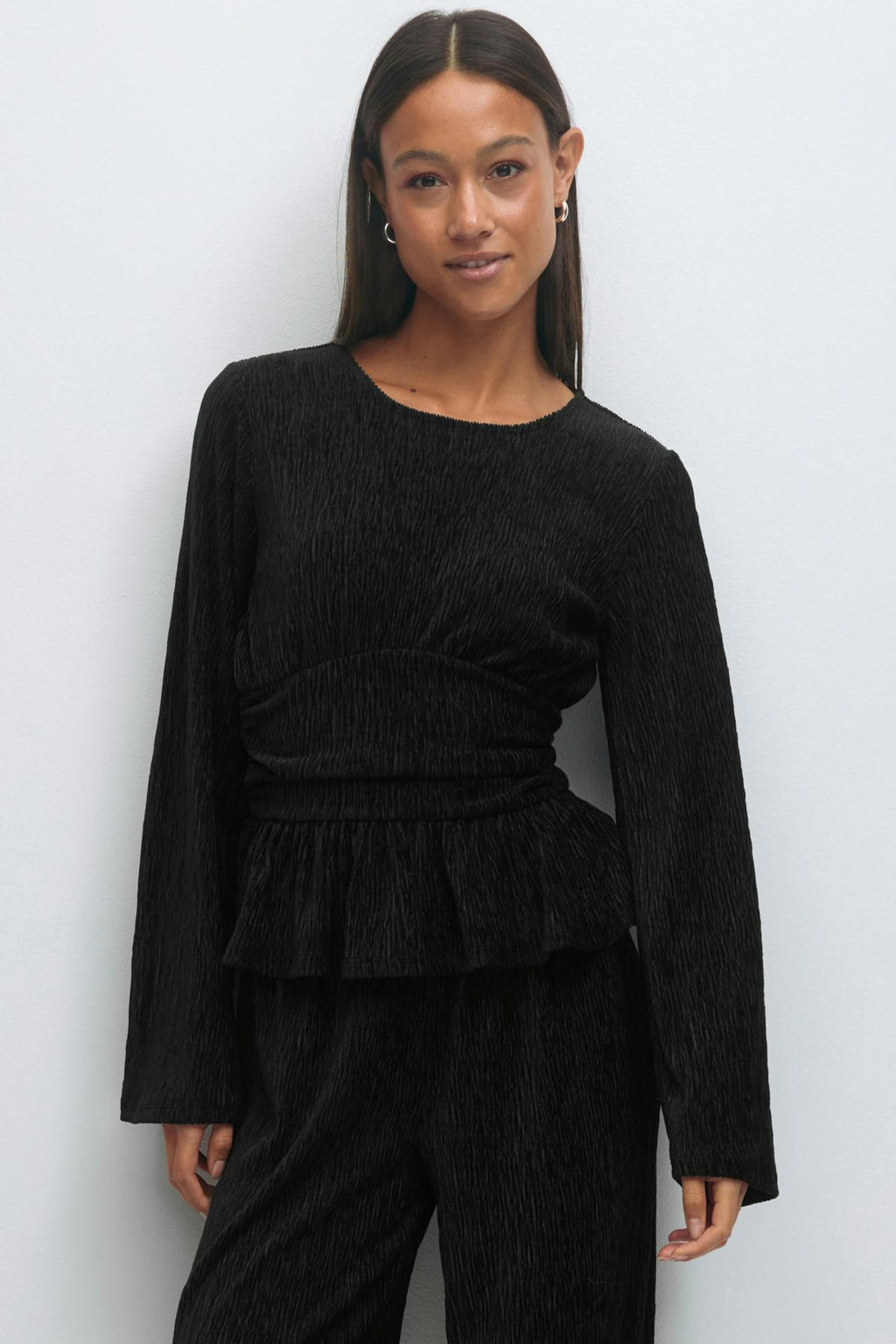 Velvet peplum top