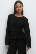 Velvet peplum top