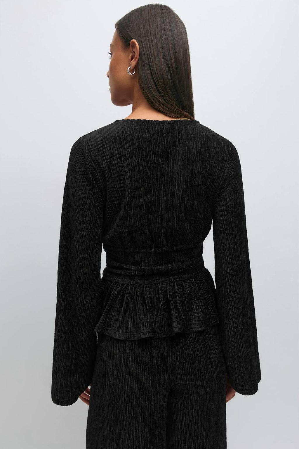 Velvet peplum top