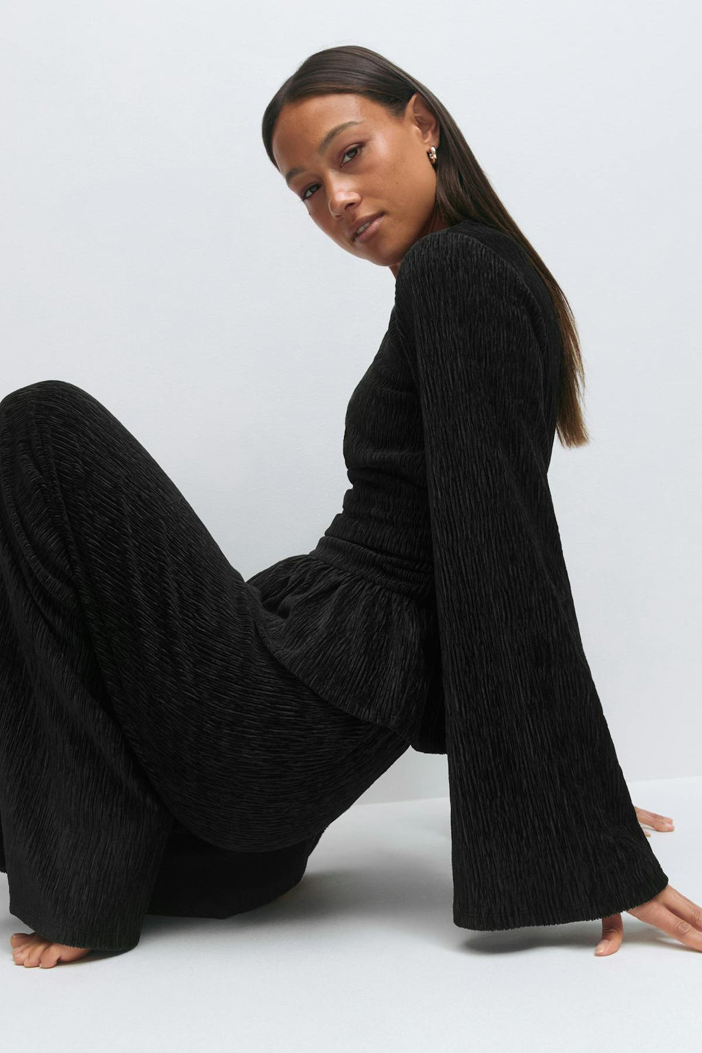 Velvet peplum top