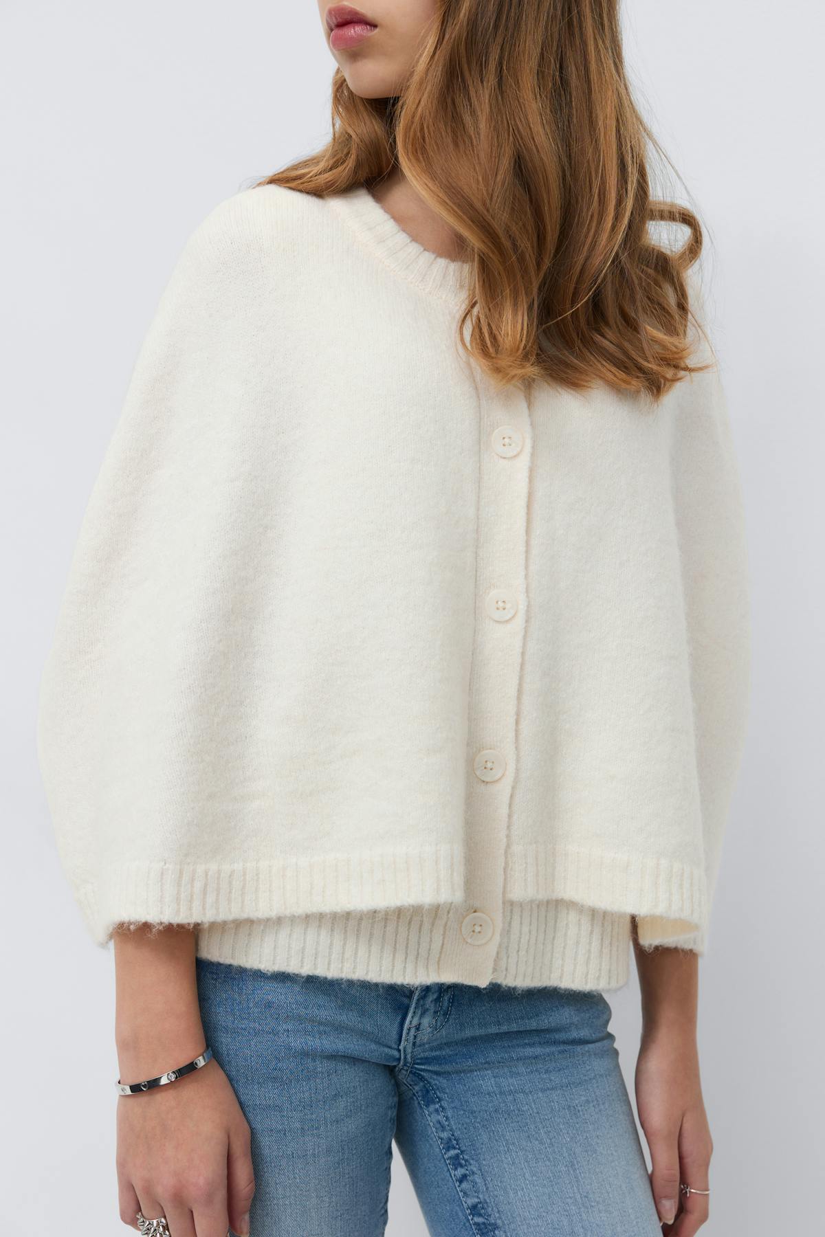Y knitted cape cardigan