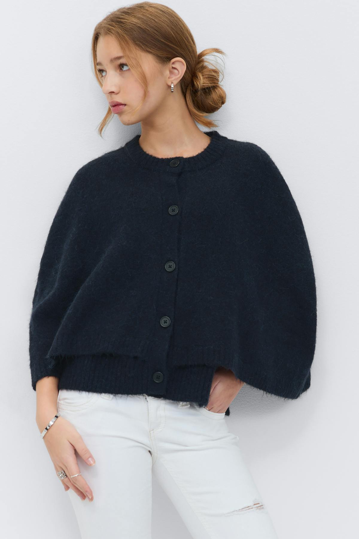 Y knitted cape cardigan