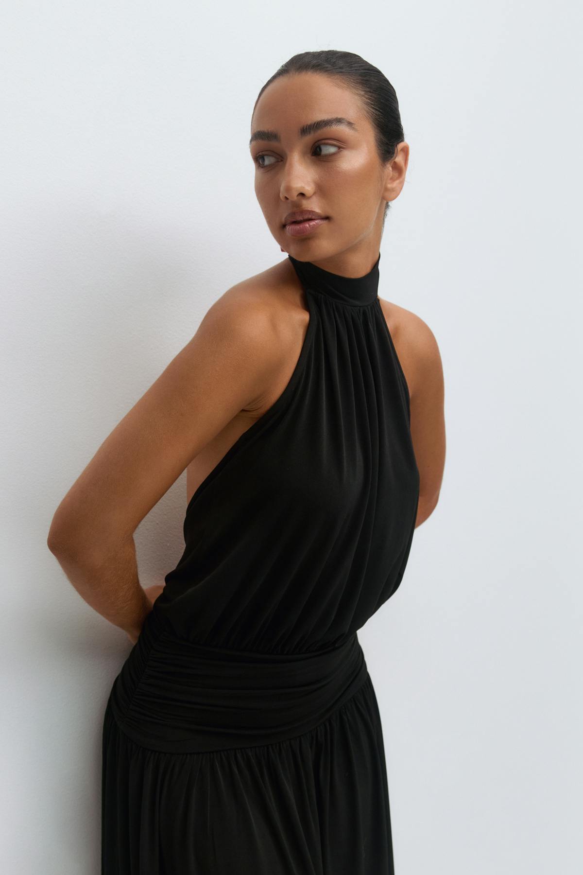 Halterneck maxi dress