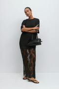 T-shirt lace maxi dress