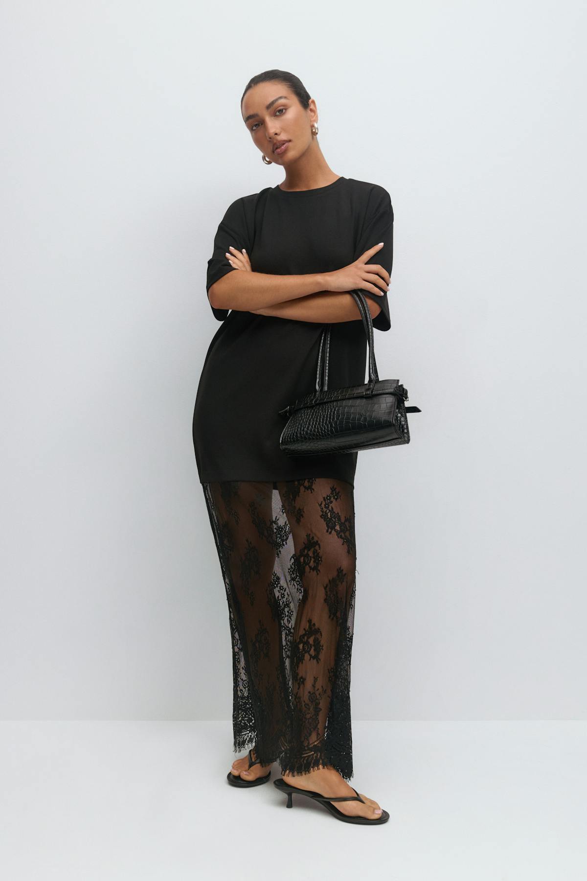 T-shirt lace maxi dress